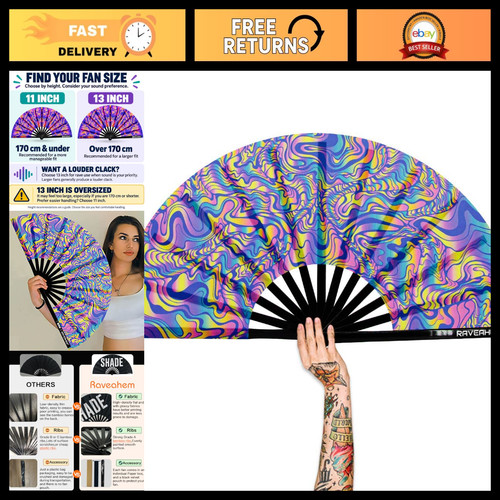 Glow folding rave fan - folding,