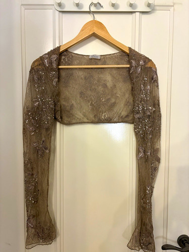Ebay taupe sheer lace sequin - taupe,