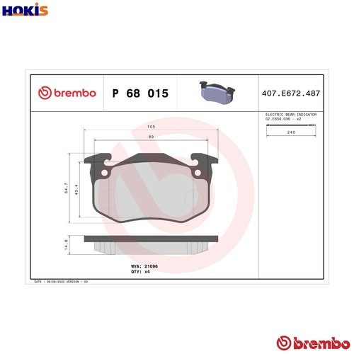 Brake pad set - brake, p