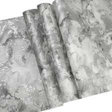 Marble Wallpaper Metallic Swirls - Silver Grey Rose Gold Glitter - UK Stock