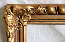 MINI ANTIQUE WOOD FIT 5" X 6" PICTURE FRAME ORNATE GOLD GILT ARTS CRAFTS NOUVEAU