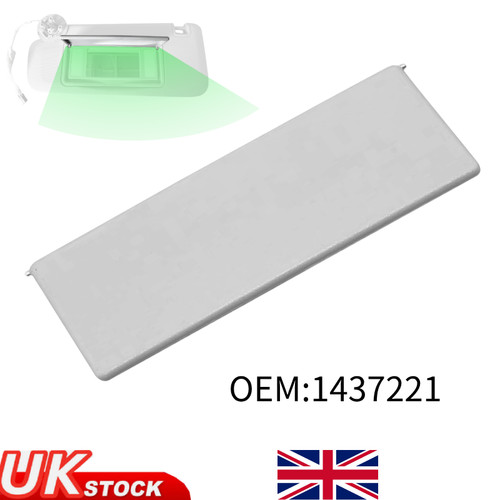 Gray front sun visor vanity - front,