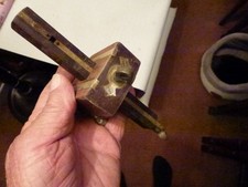 VINTAGE ,ROSEWOOD & BRASS MORTICE GAUGE, BY MARPLES