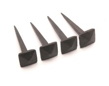 Iron Nails 4 pcs Hand Forged Black Antique Rustic Square Spike Head Iron Nails