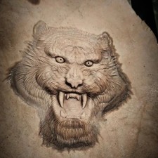 Tiger Head 3D Leather