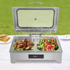 9L Electric Chafing Dish Stainless Steel Buffet Server Chafer Food Warmer 400W