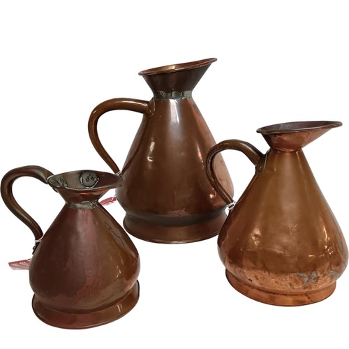 Vintage copper measuring jugs - vintage,
