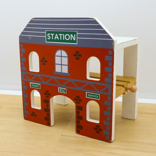 Wooden train track station - wooden,