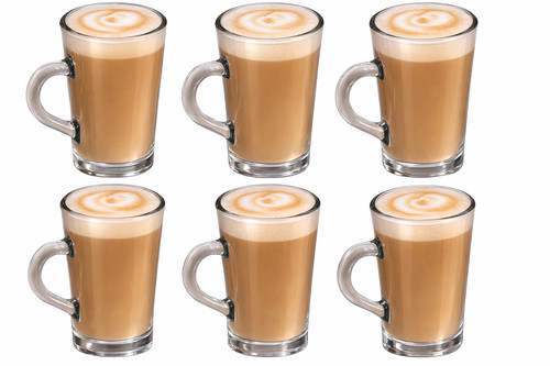 Clear glass latte coffee cups - latte,