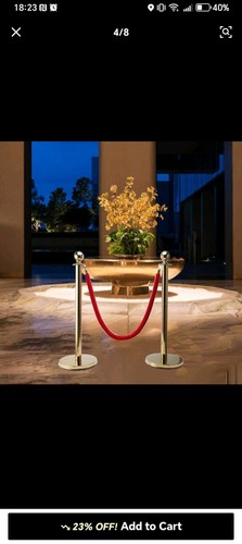 Golden stand rope barrier - rope, with
