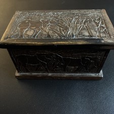 Dark Wood Box with Animal