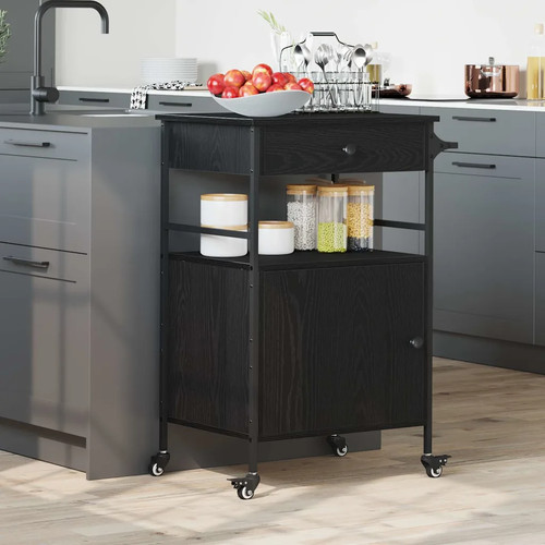 Walplus kitchen trolley black - trolley,