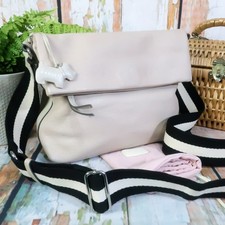 RADLEY Crossbody Bag Med ROSE CASTLE Fold Over Cream Pink Leather & Dog/Dust Bag