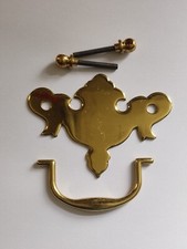 6 x Armac Plate Handles - Solid Brass polished 76mm 510