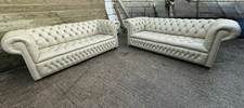 Cream Leather 3 Seater