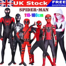 Halloween Spiderman Deadpool Miles Gwen Kids Boys Men Costume Cosplay Jumpsuit