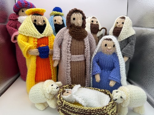 Hand knitted nativity - hand-knitted,