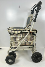 Prestige light check shopping trolley with Seat foldable 6 wheels