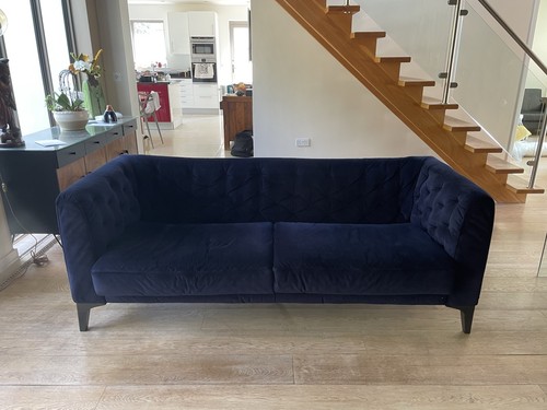 Chesterfield velvet sofa navy - velvet,
