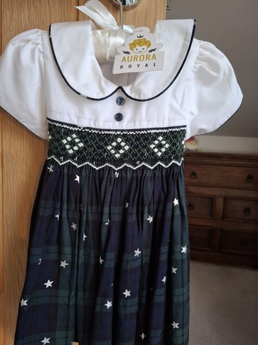 Aurora royal girls smocked - royal,