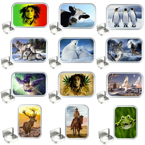 Silver hinged tobacco tins - hinged, 2oz