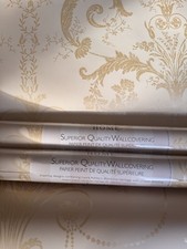 Laura Ashley Josette Metallic Gold Wallpaper 3 rolls same batch Rare 