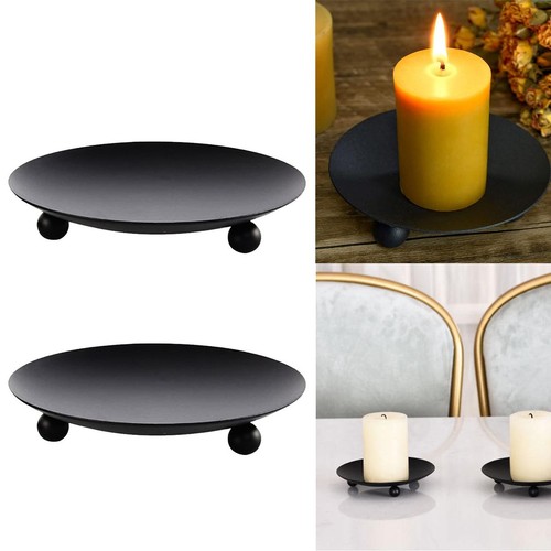 2black iron pillar candle - 2black,