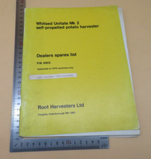Whitsed Unitate Mk 2 Self-Propelled Potato Harvester Dealers Spares List PB 1970