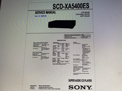 Sony scd xa5400es service - sony,