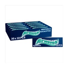 Full Box of 30 Wrigley's Chewing Gum Airwaves Sugar Free Menthol and Eucalyptus
