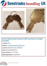 Keys for Ignition Switch for Hyster Forklift Truck-Parts for Any Make and Model