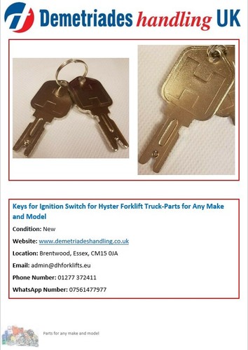 Keys for ignition switch - for,