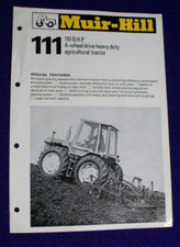 MUIR HILL 111 110 TRACTOR 1977 BROCHURE AGRICULTURE FARM FARMING SPECIFICATION