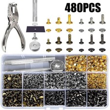 480PCS Set Rivets Double Cap Metal Stud Fixing Tool For Leather Craft Belt Kits+