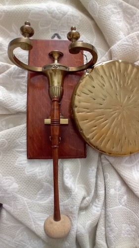 Antique brass dinner gong - antique,