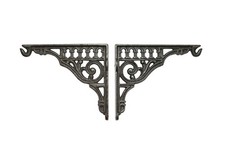 Rustic iron shelf brackets shelving vintage support wall mounting PAIR 6"