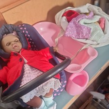 Black Baby Doll car seat bath