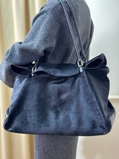 Anya Hindmarch Vintage Black Crossbody Tote Bag Pony Hair Leather