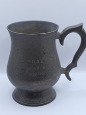 Vintage Pewter Trophy Tankard Mug TDDL Lic K.O.W 1982/83 – Engraved Collectible