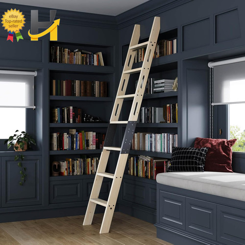 8ft wooden library ladder - ladder, 7