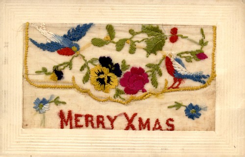 Ww1 embroidered silk postcard - embroidered,