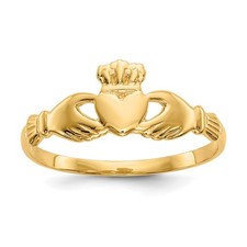 Real 14K Yellow Gold Claddagh