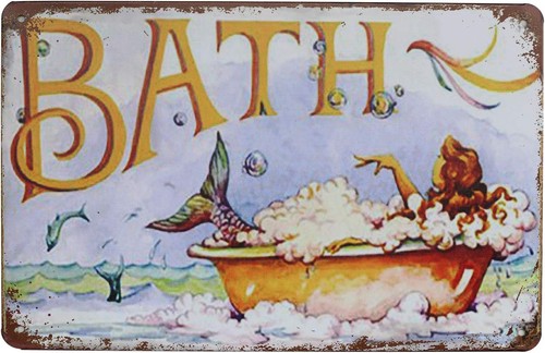 Mermaid bath metal - mermaid, bath,
