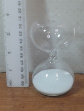 Clear Glass White Sand Hourglass Timer 4" Egg Timer 3 Min