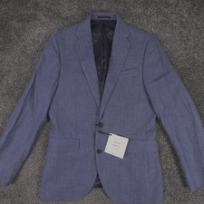 New John Lewis Linen Blazer Suit Jacket Size 38R Blue Men's