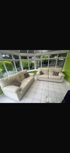 Scs beige bonded leather - scs,