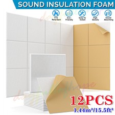 12PACK Acoustic Wall Panel Tiles Auto Studio Sound Proofing Insulation Foam Pads