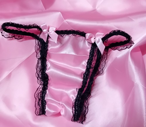 Pink crisp satin ruched frilly - pink,