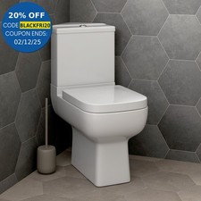 Close Coupled Corner Toilet Bathroom WC Modern White Soft Close Space Saving