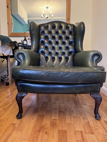 Chesterfield green leather - chesterfield,